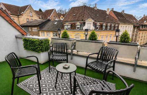 Gelbe Koffer - Vintage Maisonette Neunkirchen - 2 SZ - Self-Check-in - Balkon - Parkplatz - 1 km zum Zentrum - bis 4 Pers - Foto 17