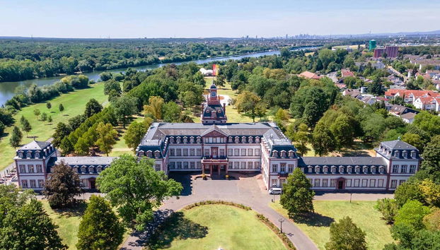Vista aérea del palacio de Hanau