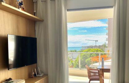 Apartamento NOvo na Praia do Morro Temporada Wi-Fi, Vista Mar, garagem, varanda grande - Foto 4