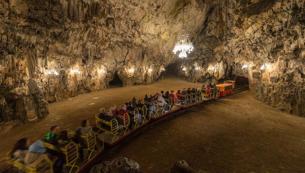Tourist train in the cave