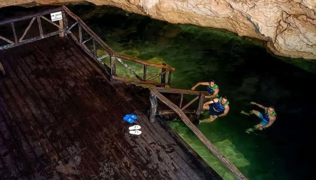 Bathing in a cenote