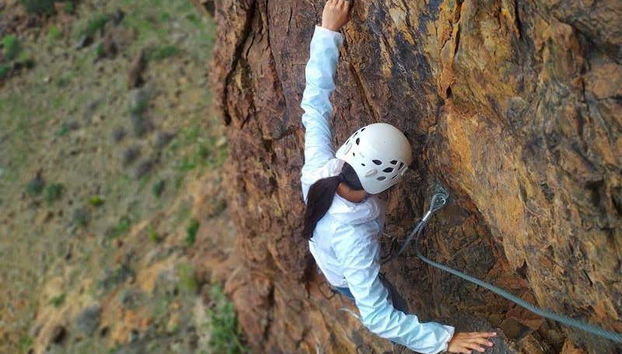 Realizando a via ferrata de San Agustín