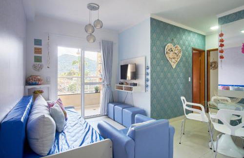 2 Quartos com ar, piscina, sacada Gourmet a 1 km da praia Grande - Foto 1