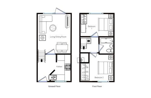 Modern 2 Bed House Sleeps 6 Southam Town Centre - Inspire Homes Ltd - Foto 17