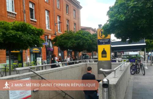 T2 Calme absolu - Coeur Toulouse - Saint Cyprien - climatisation - Terrasse arborée - Foto 31