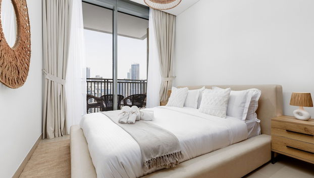 Waves - High-Rise Elegance: 2BR Apt with Marina Views - Foto 3, Habitación