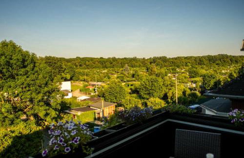 Doppelhaus- Villa Leipzig Schleußig , moderner Altbau Apartment Dachetage mit 2 Schlafzimmern und separatem Zusatzzimmer , Parkplatz - Balkon - Kamin - Eicheparkett - Arbeitsplatz - Foto 42