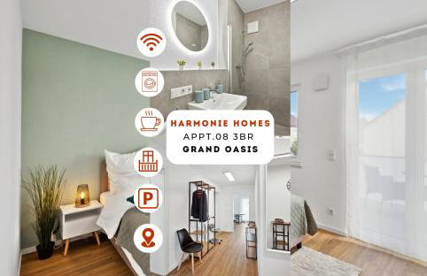 Harmonie Homes - Built in 2025 - High-Quality Beds & Linen - Full Kitchen - Fiber WiFi - 4K Smart TV - 2 Balconies - Elevator - Free Private Parking - Near Augsburg - 20 Min via Autobahn to Munich-West - Foto 45