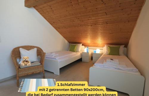 Holledau-Apartments - FeWo bis 5 Pers - getrennte Betten möglich - Vollausstattung - 24h Checkin - wöchentl Reinigung u Wäschewechsel - Waschmaschine u Trockner - WLAN - Minibar - XXL Parkplätze - Garten - ruhige Lage - Foto 42