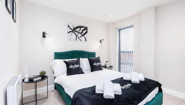 Luxury 1 Bed Apt With City Views Heart of Leeds - Foto 4, Habitación