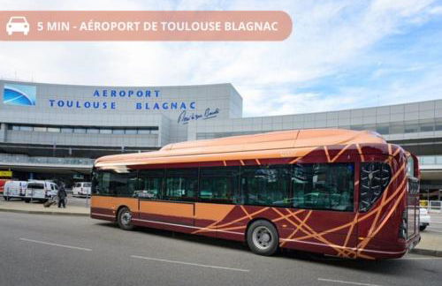 T2 - 1à 4p - Blagnac Aéroport & AIRBUS - Parking privé - Climatisation - Foto 13