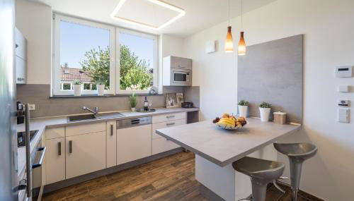 Miralior Apartment Mainz - 110m2, Terrasse und Parkplatz - ideal für Gruppen und Familien - Foto 5, stove, dishwasher, pet friendly, toaster, minibar