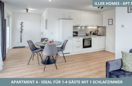 Iller Homes - 5 x Moderne Fewos je 1bis2 oder 1bis4 Pers mit Küche u Balkon - Parkplätze vorhanden - Foto 5
