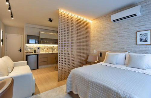 Studio 404 com Piscina e Academia Ar Condicionado no Centro Cívico com Garagem - Foto 16