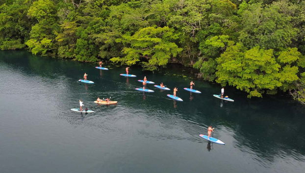 Aerial view of Bacalar Lagoon