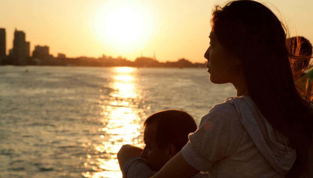 Enjoying the beautiful scenery