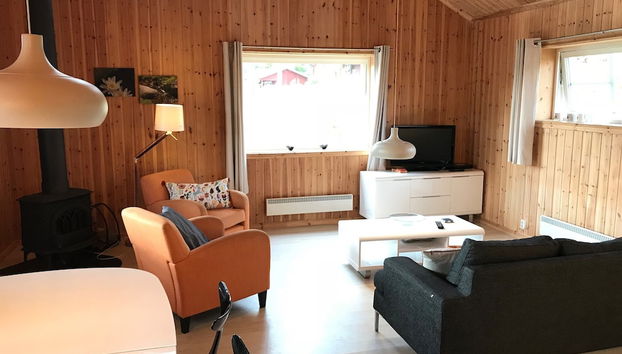 Ski, Sauna, and Scandinavian Serenity Chalet - Foto 5, Sala de estar