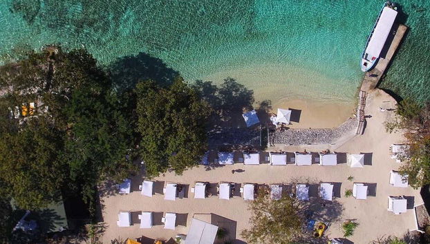 Vue panoramique de Bora Bora Beach