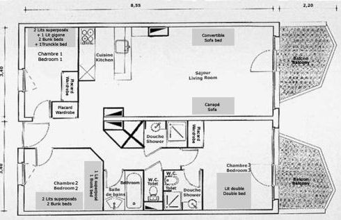 Epicea Avoriaz, three bedroom apartment, 62 m2, 4th floor, 8 ppl - Photo 15