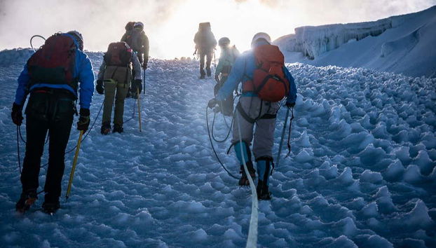 Climbing the mountainside