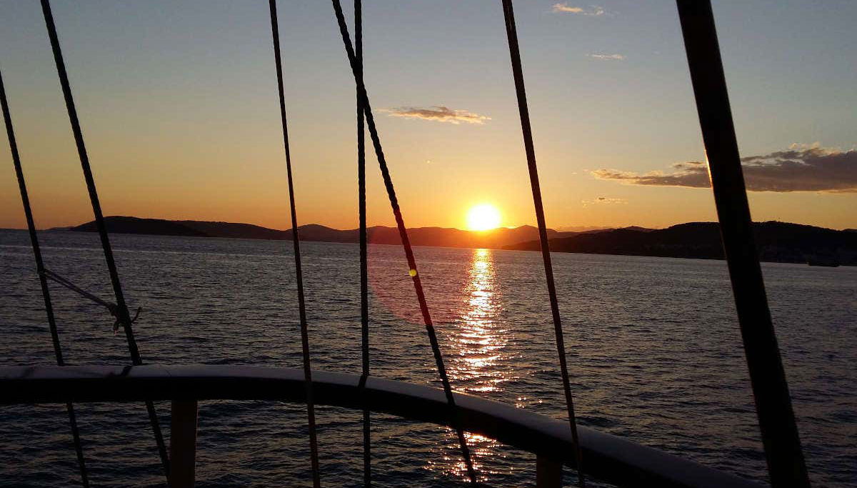 Entardecer na costa dálmata