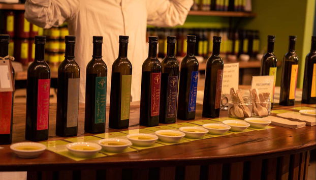 Tutto pronto per la degustazione di olio locale