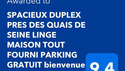SPACIEUX DUPLEX PRES DES QUAIS DE SEINE LINGE MAISON FOURNI PARKING GRATUIT 4 CHAMBRES bienvenue à vous - Foto 3