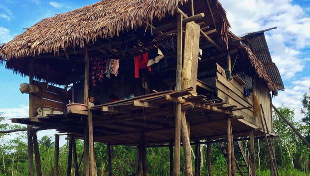 Close up of one of the house in Belén