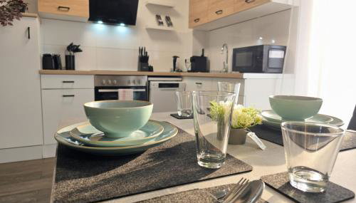 Modern Living nearby RheinHafen mit Balkon und Parken - Apolonia Living - Foto 4, stove, dishwasher, toaster