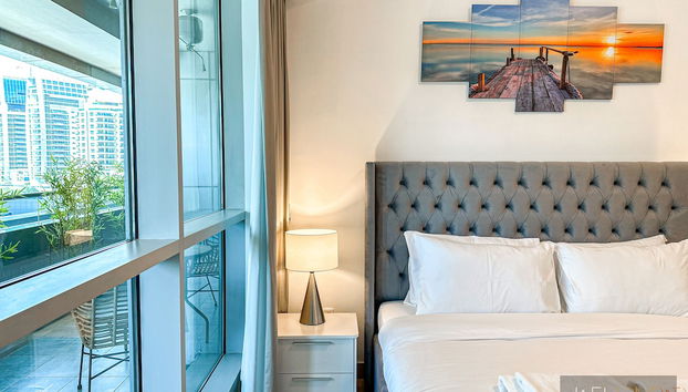 WelHome - Mesmerizing 1BR Apartment in Damac Waves A - Foto 2, Habitación