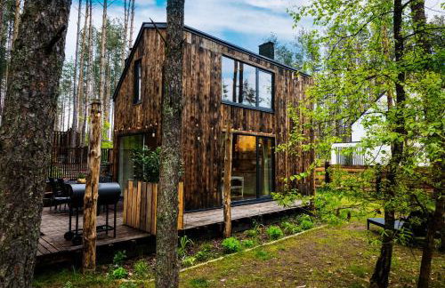 Domek lubiana180 WABI SABI w lesie jacuzzi sauna kominek - drewno w cenie pobytu - nad jeziorem Kaszuby pieski tylko do 10kg za dodatkową opłatą - Foto 10