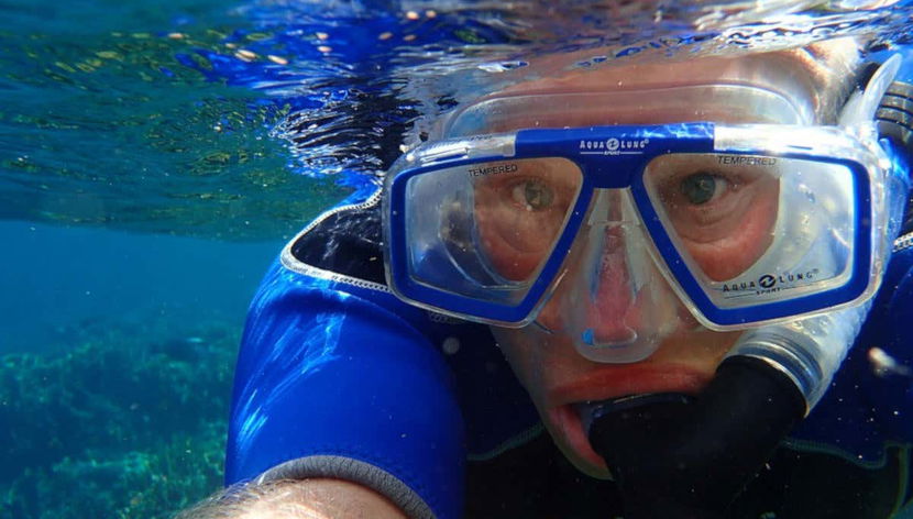 Practicando snorkel en Arrábida