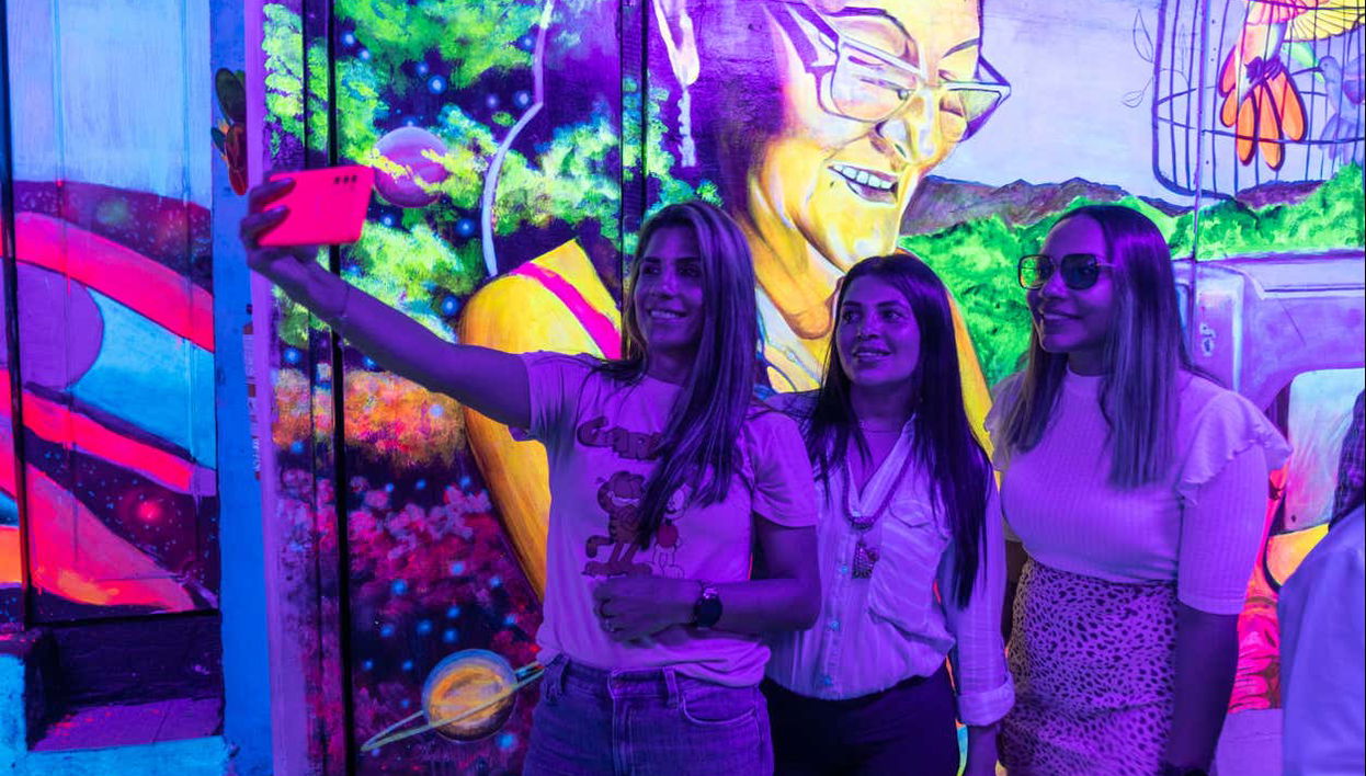 Taking a selfie during the tour