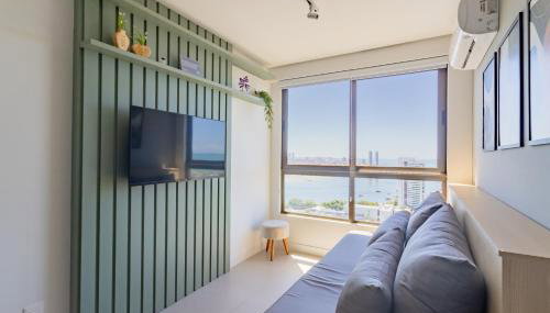 Apartamento com VISTA maravilhosa no bairro do Pina! Cozinha completa, Wi-Fi, Ar Condicionado e máquina de lavar - Condomínio com Estacionamento, Recepção 24h, Piscina e Academia - Foto 3