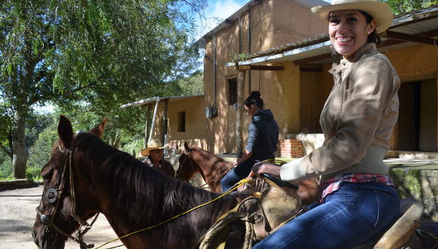 Listos para iniciar el paseo a caballo