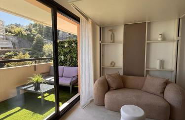 Studio de LUXE Portes de Monaco - Vue MER - Piscine - Wifi - Foto 12