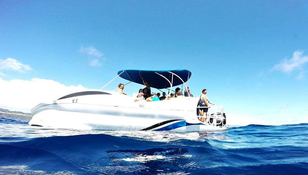 Desfrutando das vistas do barco