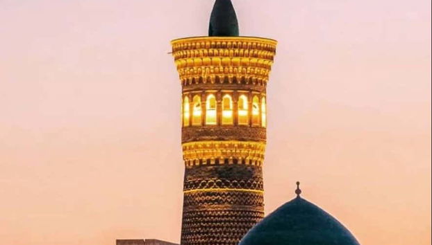 Vue du minaret au crépuscule