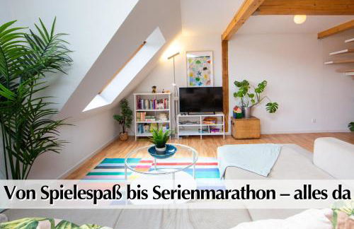 Helle 80m2 Maisonette FEWO mit tollem Balkon ins Grüne, Kingsize Bett, Smart-TV - Nur ein kurzer Spaziergang in die Altstadt und zum Domplatz - Kostenlose Parkplätze in den umliegenden Straßen - Ausgewählte Empfehlungen für Erfurt inklusive - Foto 21