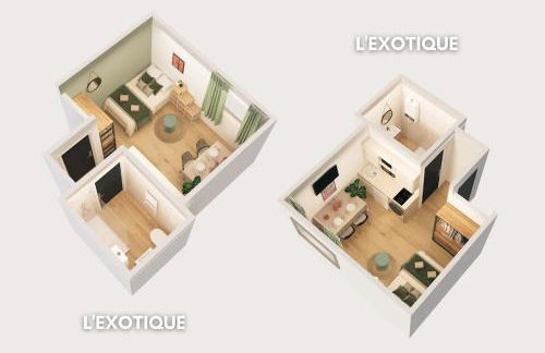 L'Exotique - Parking I Netflix I Gare I WIFI TRÈS HAUT DÉBIT - Calme & Cosy - Foto 4