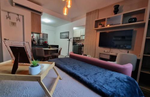 Flat luxo, mobiliado c/ ar, wi-fi, pisc. e academia - Foto 3