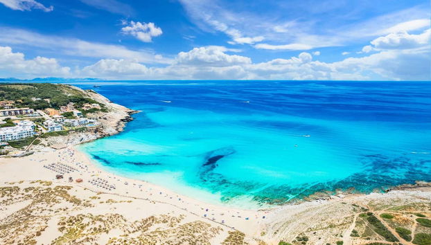 Turquoise sea water in Cala Agulla