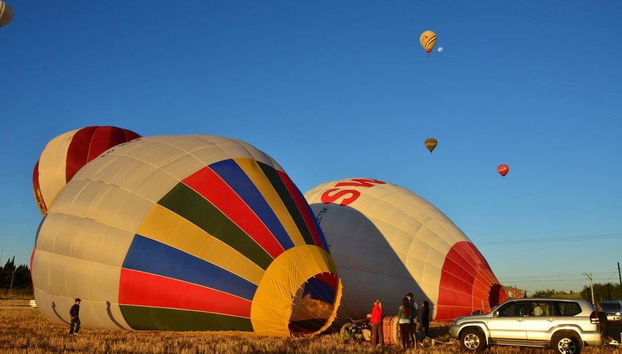 Prestes a começar o passeio de balão por Aranjuez
