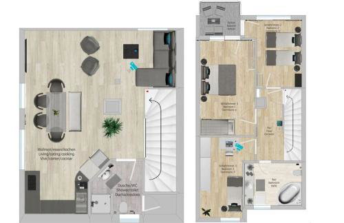 CASA8070 - Exklusive große Maisonette-Wohnung 91 qm für Familien, Gruppen, Geschäftsreisende, inklusive Parkplatz, WLAN, Kaffee und Tee, voll ausgestattet für 1 bis 9 Personen, zentrumsnah an der Autobahn A9 Ingolstadt-Süd - Photo 7