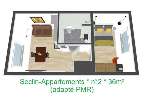 Appart'hôtel - Seclin-Appartements - Foto 35