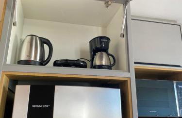 Apê a 450mt Praia da Vila - split, piscina com vista, BBQ e garagem coberta - Photo 13