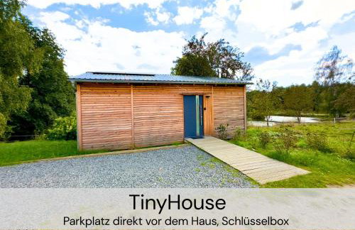 TinyHousebeiDresden mit Faßsauna unser größtes winziges Häuschen für bis zu 7 Personen, Kaminofen, große Terrasse - Nähe Sächsische Schweiz - Von Juni - September Mindestmietzeit 1 Woche Sa-Sa - Foto 23
