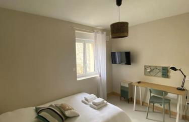 Maison 200m2- 9 chambres avec sdb - 16-18 personnes - séminaire-Proche Centre-Ville-Gare et Arena-terrasse - Foto 26