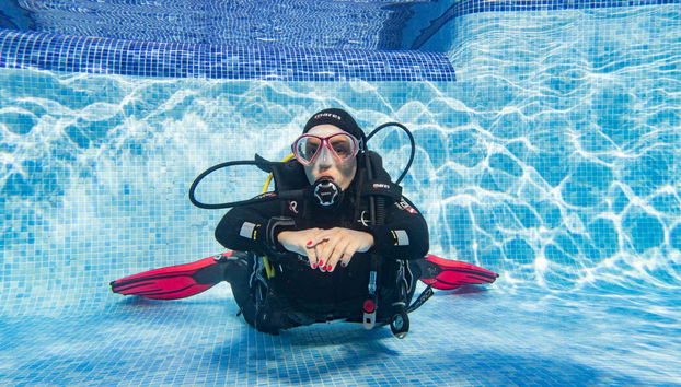 Entraînement dans la piscine