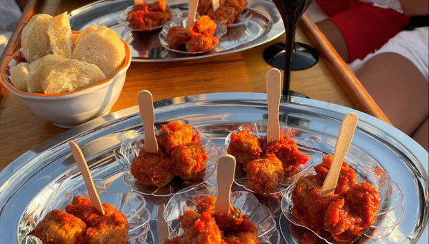 Um dos aperitivos que teremos no barco